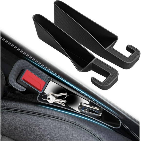 2025 New Mini Car Seat Gap Filler Organizer,2PCS Car Seat Gap Organizer with Phone Holder & Pre-Position of Seatbelt,Multi-Purpose Seats Gaps Filler Strip as Cars Storage