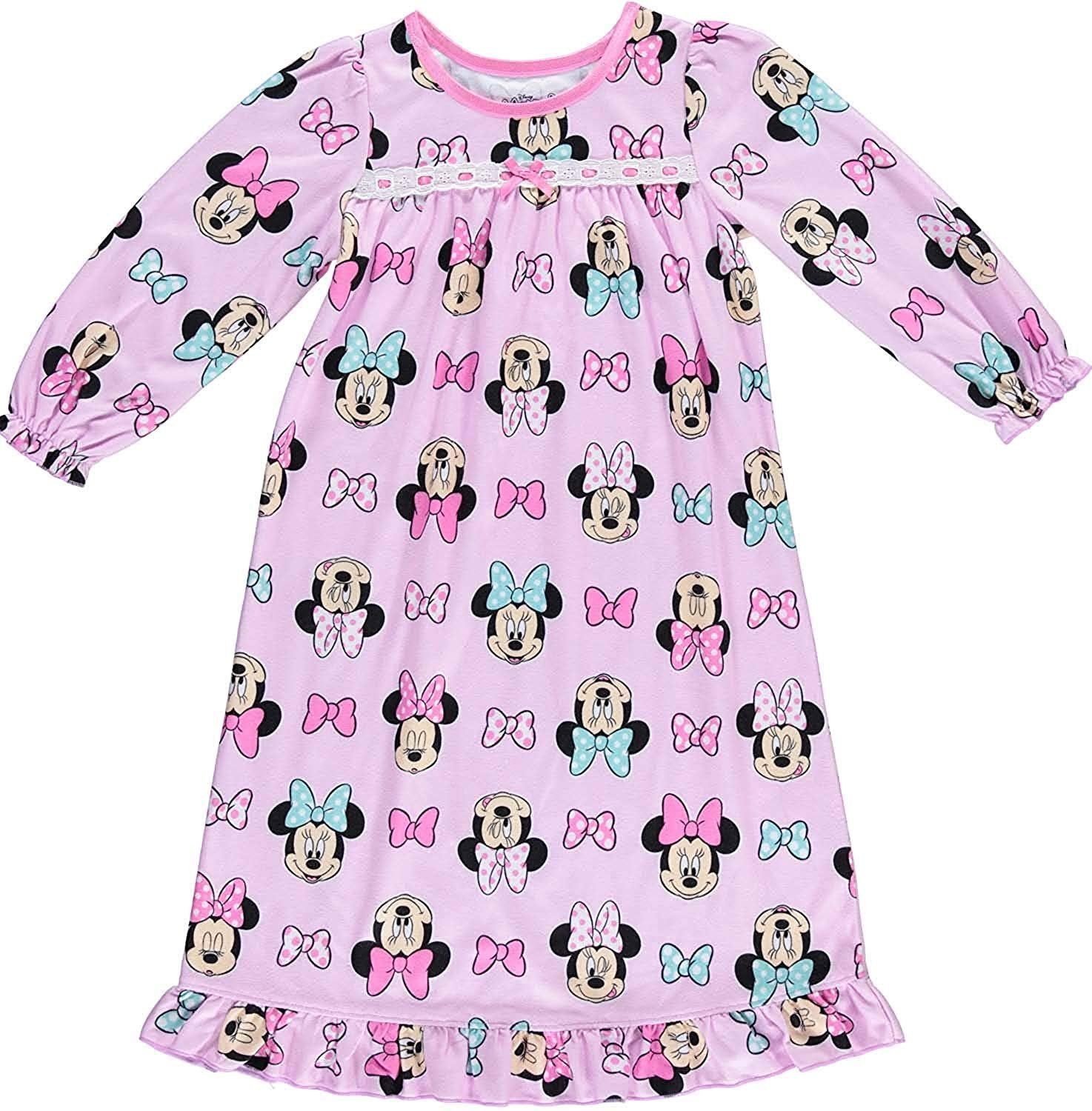 Disney Girls Minnie Mouse Nightgown Long Sleeve Nightgown Set (Pink