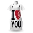 thumbnail image 3 of I Love You Apron, Simplistic Love You Calligraphy Wedding Lovers Relationship Illustration, Unisex Kitchen Bib with Adjustable Neck for Cooking Gardening, Adult Size, Red Charcoal Grey, by Ambesonne, 3 of 4
