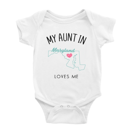 

My Aunt In Maryland Loves Me Baby Short Sleeve Romper Bodysuits 0-3 Months