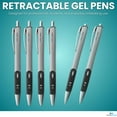 thumbnail image 2 of 1IntheOffice Retractable Gel Pens, Gel Pens Medium Point, Black Gel Pens, Medium 0.7mm, Silver Barrel, 12 Pack, 2 of 7