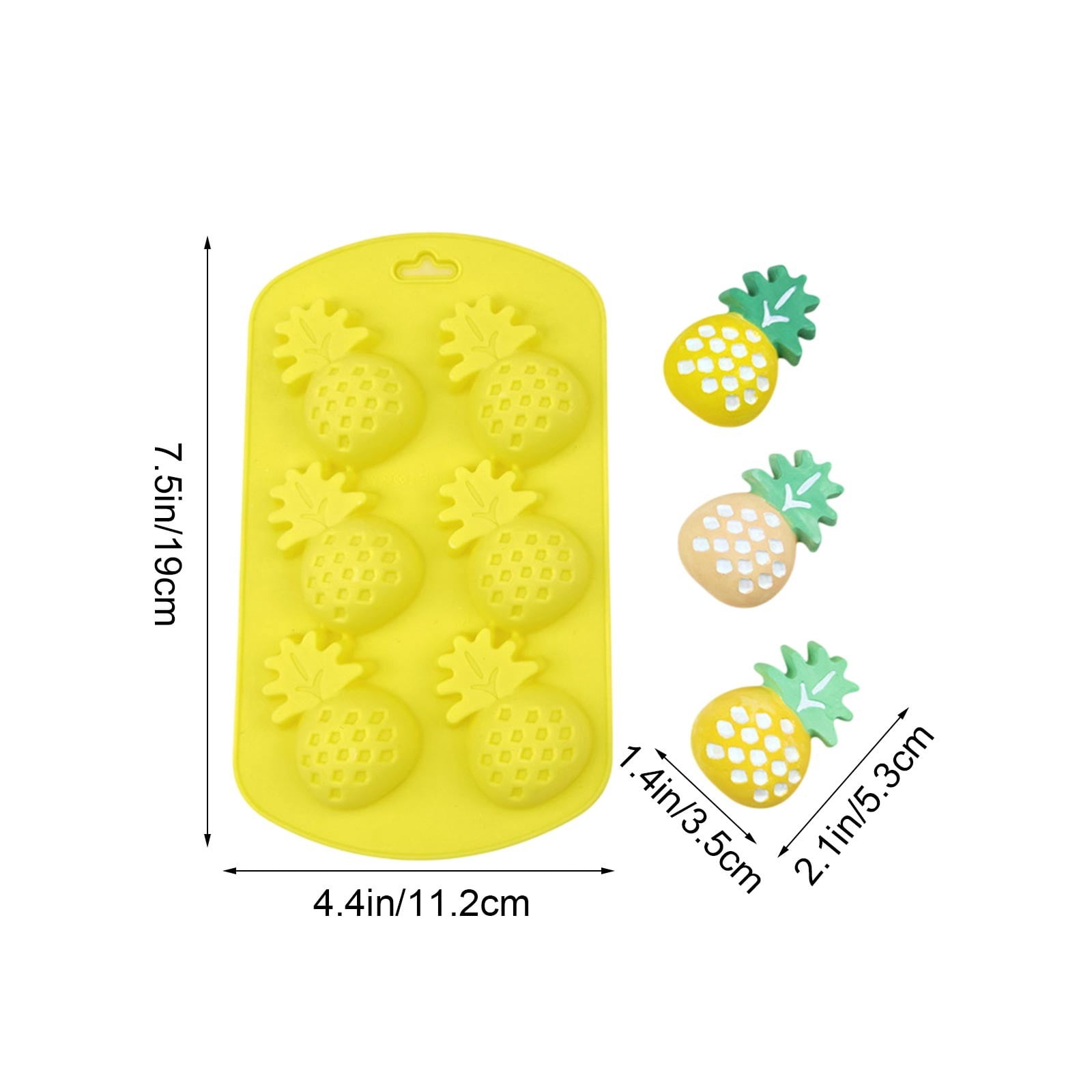 Pineapple Ice Cube Tray Silicone Molds 6 Cavity Non-Stick Easy Release BPA Free Food Grade for Freezer Baking Chocolate Candy DIY Soap Candle Resin Craft Summer Party Gift by PALIFEUR