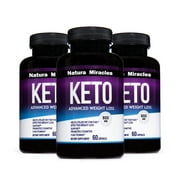 Natura Miracles Keto BHB Weight Loss Support Supplements 90 Day Challenge(3 Bottles 180 Capsules)