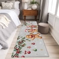 thumbnail image 4 of Runner Rug 2'x6', Gingerbread Christmas Washable Non-Slip Hallway Runner Rugs, Xmas Balls Branches Grey Bedside Rugs Floor Mats Carpet Runners for Kitchen Bathroom Laundry Room, 4 of 8