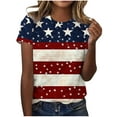 thumbnail image 2 of VKOYWKM 4th of July T Shirts for Women Patriotic American Flag Graphic Tshirts Short Sleeve Crew Neck USA Flag Patriotic Memorial Day Tee Independence Day Tops, 2 of 4