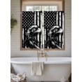 thumbnail image 7 of Tier Curtains 45 Inches Long, American Flag Window Treatment Curtain Drapes, Black US Flag Eagle Small Curtain Drapes for Bathroom Laundry Room, 27.5"x45", 2 Panels, 7 of 7