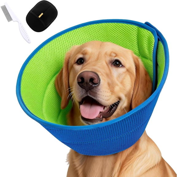 Soft Dog Cone Collar, Washable Recovery Collar for Dogs, Dirt-Resistant Elizabethan Collar for Small, Medium, and Large Dogs, Post-Surgery Protective Neck Cone