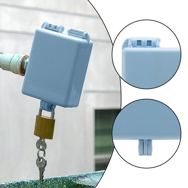 Cerradura para grifo de jardín, con llave exterior, práctica cubierta protectora, candado para grifo de agua, para patio, césped y jardín. 10x8cm