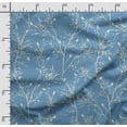 thumbnail image 2 of Soimoi Bird With Leaves Printed, Cotton Fleece, Fabric by The Yard Sewing DIY Stretch Fabric 56 Inches Wide, WarmFabric for Hats, Coats, Gloves, Blankets, Blue, 2 of 5