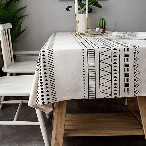 Hand Edging Linen Table Decor Linen Hand crafted Table Cloth Table cloth Boho Tablecloth Stripes