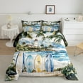 thumbnail image 2 of Erosebridal Ocean Surfing Bedding King Comforter Set,Hawaii Beach Bedding Sets King with Comforter,Summer Holiday Decor,Reversible,Lightweight,3 Pieces, 2 of 7