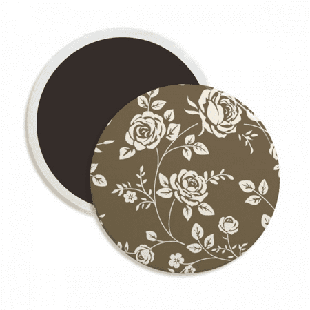 

Rose Drawing Art Flower Round Ceracs Fridge Magnet Keepsake Decoration