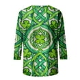 thumbnail image 5 of Ounisa Women 3/4 Sleeve St. Patrick's Day T-Shirts Crew Neck Spring Graphic Tee Tops, 5 of 5