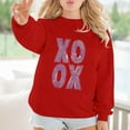 thumbnail image 6 of Sweatshirt for Women Love Heart Graphic Print Long Sleeve Pullover Tops Casual Crew Neck Valentine's Day Sweatshirts Red S, 6 of 6