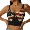 thumbnail image 1 of Balery Patriotic USA Butterfly Art Sujetadores deportivos con espalda cruzada para mujer, acolchados, sin costuras, de alto impacto, ideales para yoga, gimnasio, entrenamiento y fitness.-Medium, 1 of 8