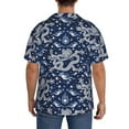 thumbnail image 3 of Uemuo Dragon Pattern Cotton Linen Short Sleeve Shirts,Casual Lightweight Button Down Shirts,Vacation Beach Summer Tops-4X-Large, 3 of 7