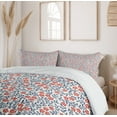 thumbnail image 6 of Ambesonne Vintage Duvet Cover Sets, Retro Bohemian Floral, 2-Queen, Red Blue White, 6 of 7