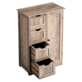 thumbnail image 6 of GZXS Floor Cabinet with Door and 4 Drawers, Storage Cabinet with Adjustable Shelf, Freestanding Bathroom Cabinet, Easy Assembly, Washed Gray, 6 of 11