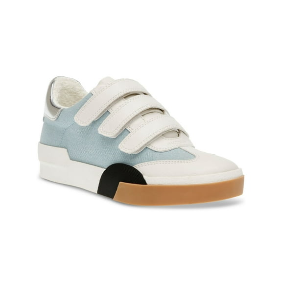 DOLCE VITA Womens Light Blue Mixed Media Cushioned Adjustable Metallic Hook Round Toe Sneakers Shoes 9.5 M