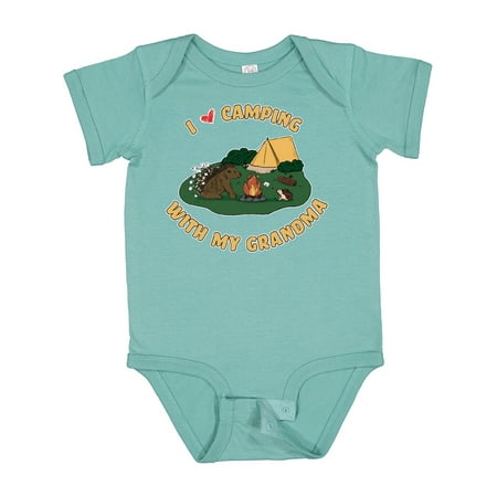 

Inktastic I Heart Camping with My Grandma with Hedgehog and Porcupine Gift Baby Boy or Baby Girl Bodysuit