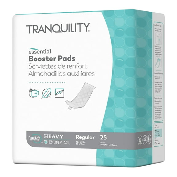 Tranquility Essential Unisex Booster Pad Flow-Through Pad 4-1/4 X 12 Inch 2760, 200 Ct