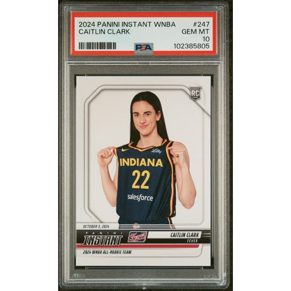Graded 2024 Panini Instant WNBA Caitlin Clark #247 Rookie RC Basketball Card PSA 10 Gem Mint