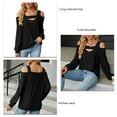 thumbnail image 3 of Camisa Con Hombros Descubiertos, Top De Manga Larga Para Mujer, Moda Holgada, 3 of 5
