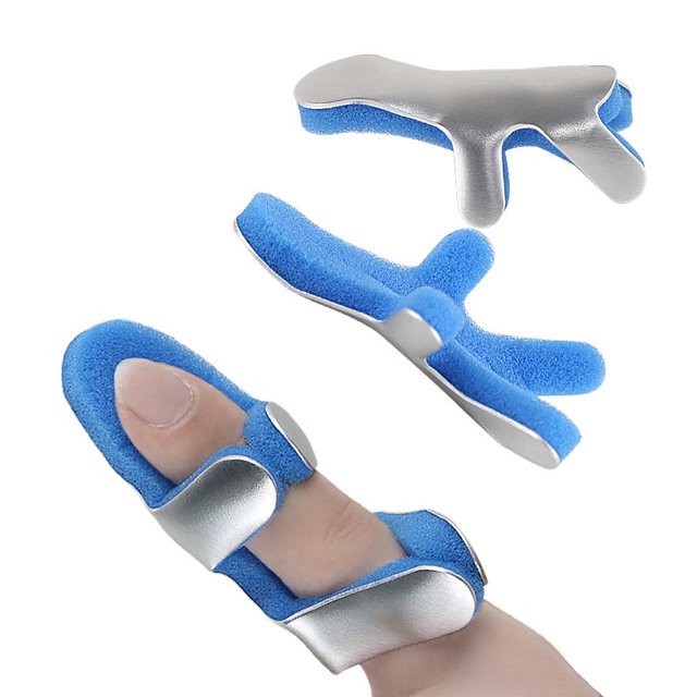 Férula para dedos tipo rana, 1 par de abrazaderas para alisar los dedos con soporte de fijación de aluminio acolchado Soporte para dedos de metal para liberación de tendones y alivio del dolor (M7.4x JAMW Sencillez