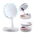 thumbnail image 1 of Espejo de maquillaje plegable con luz LED de aumento x10, 1 of 7