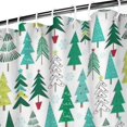thumbnail image 3 of Green Christmas Tree Pattern Shower Curtain 72"x72" ,Bathroom Decorative Shower Curtains Set with 12 Hooks,Modern Waterproof Washable Shower Curtain, 3 of 6