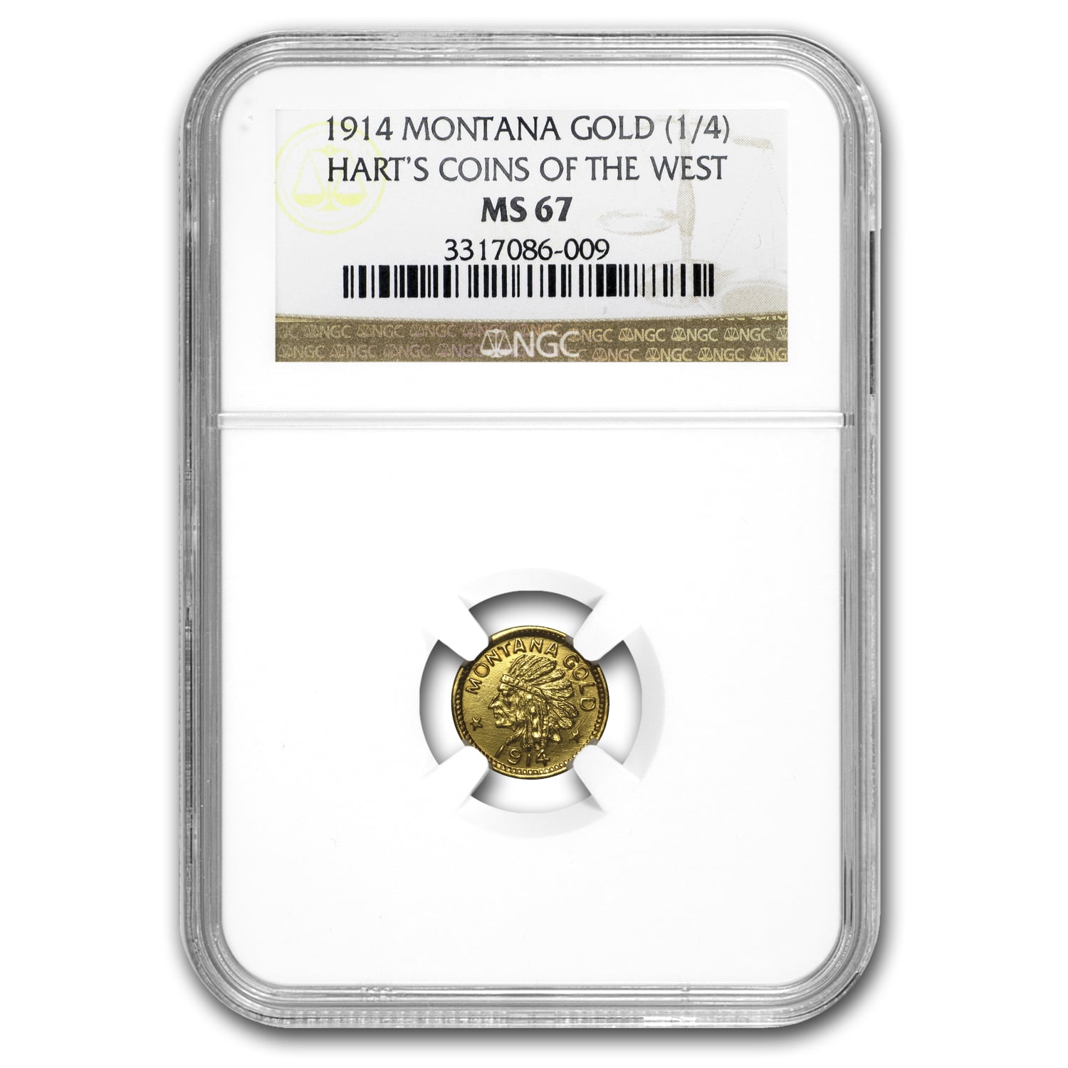 1914 Indian Round Quarter Montana Gold MS-67 NGC - Walmart.com