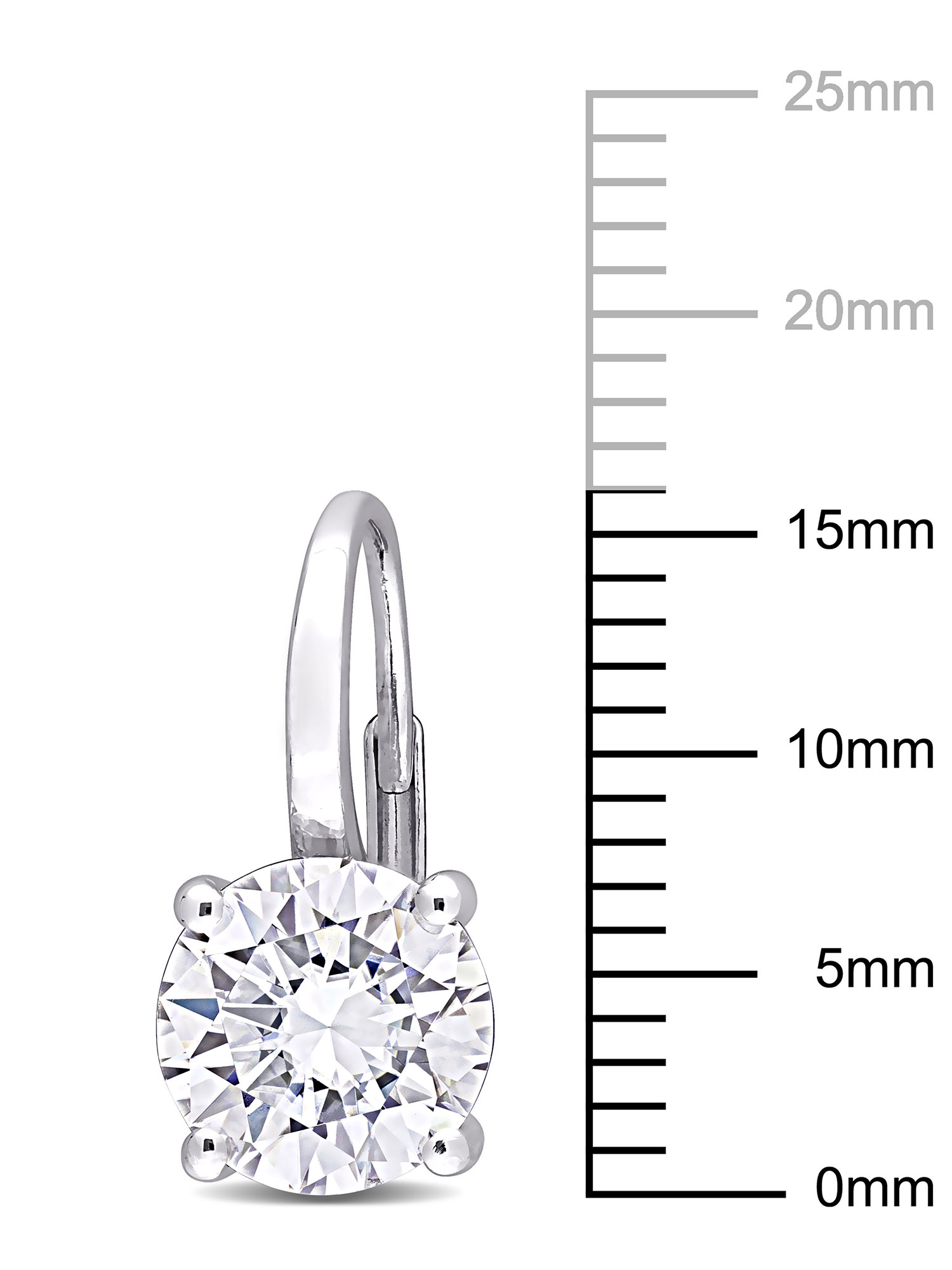 Everly 4 Carat T.G.W. Dew Created Moissanite 14kt White Gold Circular Leverback Earrings - image 2 of 4