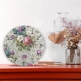thumbnail image 2 of Purple White Pink Florals Vintage Round Wall Clock Silent Analog Battery Operated Gold Pointer Home Decor 9.84" Diameter, 2 of 11