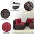 thumbnail image 2 of HOMREST 7 Pcs Outdoor Sectional Sofa All Weather Patio Furniture Set W/ Red Cushion & Coffee Table, 2 of 10