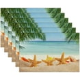 thumbnail image 2 of Tropical Beach Placemats Set of 6 Rectangle Table Mats Washable Heat-Resistant Place Mat for Kitchen Dining Table Decor Indoor Outdoor, 2 of 6