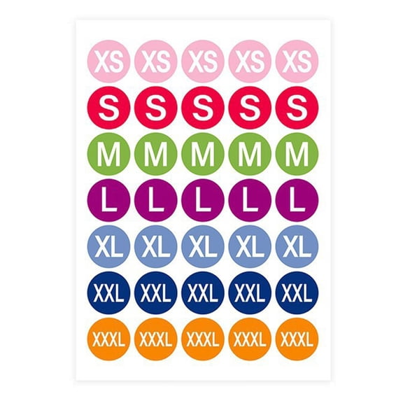 350PCS Garment Size Sticker Strong Stickiness for Retail Warehouse Inventory