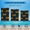 thumbnail image 5 of GZHJMY Beach Towel for Women Girls, Summer Gold Pineapple on Black Bath Towel, Oversized Lightweight Sport Towel, 31x63 Inch, 5 of 7