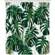 thumbnail image 2 of Cortina de ducha con hojas de palmera tropical de jungla con 12 ganchos, 180 x 180 cm, fondo blanco de monstera verde, cortinas de baño resistentes al agua, a prueba de moho, tela de, 2 of 4