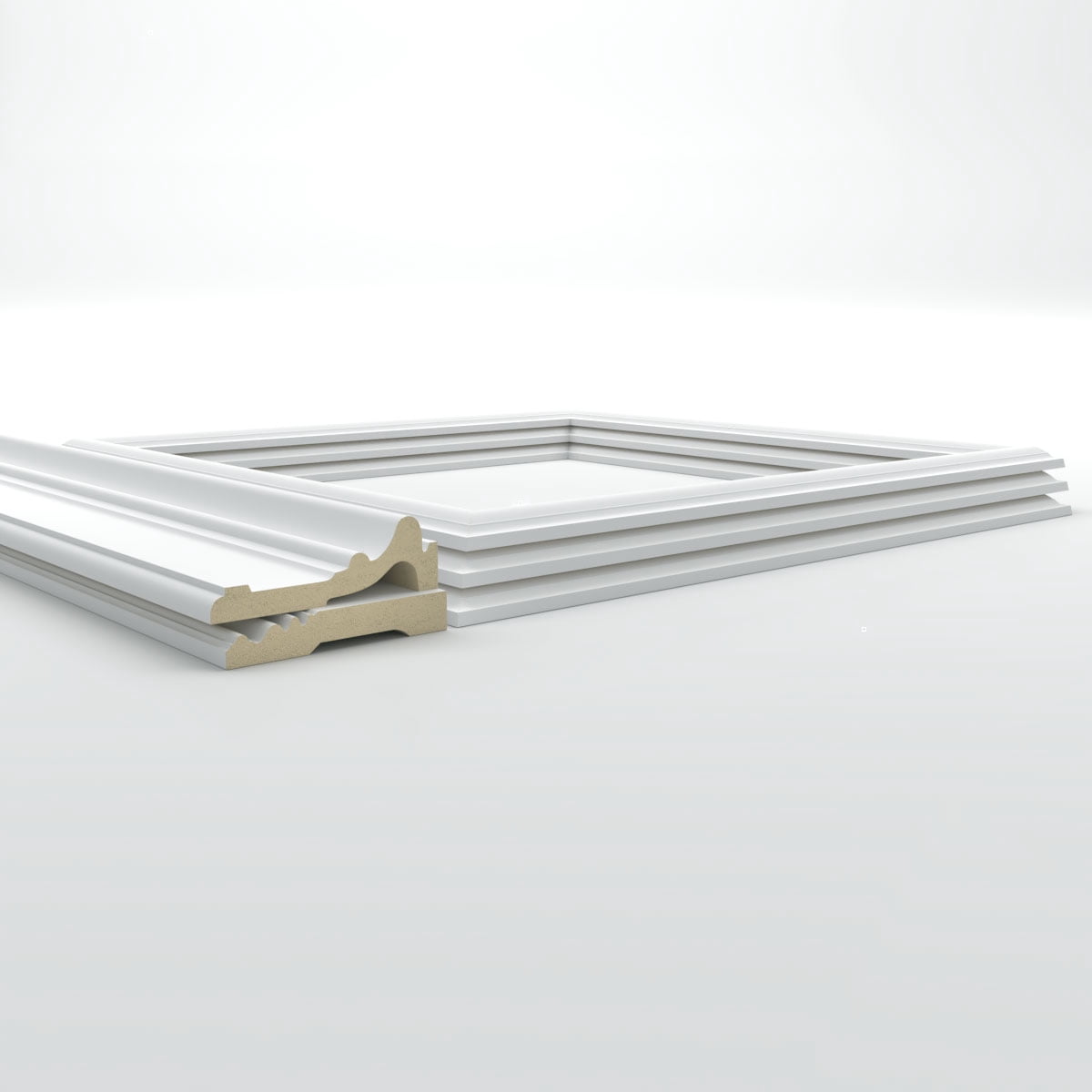 Ekena millwork 94 1/2"L (Adjustable 40"H to 44"H) Ashford Square Panel Traditional Wainscot Paneling Kit