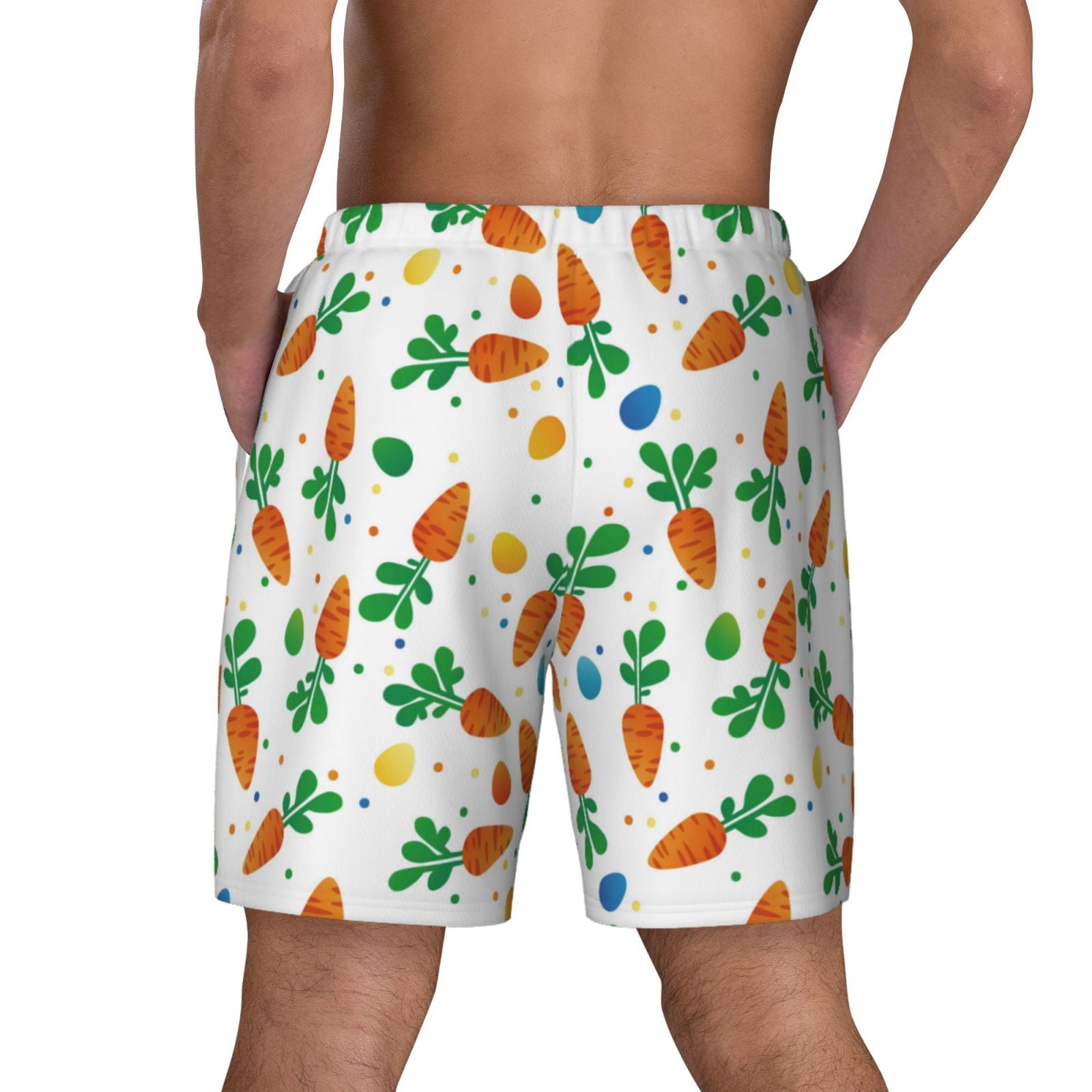 Xecao Cute Carrot for Men's Swimming Trunks Swim Trunks Quick Dry Swim Shorts with Mesh Lining Funny Swimwear Bathing Suits