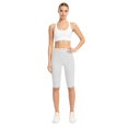 thumbnail image 7 of Womens Biker Shorts Stretchy Loose Fit Color Cropped Side Pockets Yoga Shorts White, 7 of 7