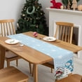 thumbnail image 4 of Blue Snowman Christmas Dresser Scarf Farmhouse, Dining Table Decorations for Wedding/Parties, Xmas Snowflake Birds Berry Winter Table Runner 70 Inches Long for Kitchen Dining, 13 x 70 In, 4 of 9
