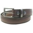 thumbnail image 3 of Men's 1 1/4" Domed Dress Belt Dark Brown English Bridle Leather Buckle Loop Set, 3 of 4