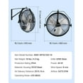 thumbnail image 3 of VEVOR 14 Inch Industrial Wall Mount Fan, High Velocity 2473 CFM Outdoor Fan with 3 Speeds, Waterproof IP44 Garage Wall Fan with Aluminum Blades for Workshop, Warehouse, Greenhouse, 3 of 10