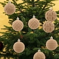 thumbnail image 5 of FastXmas 12 Pcs Velvet Christmas Balls Set 2.4 Inches Flocked Christmas Tree Ball Decorations Plastic Decorative Hanging Ball Ornament Xmas Bulk Decoration Xmas Tree Ornament for Holiday Party(Khaki), 5 of 8