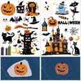 thumbnail image 1 of 2 Sheets Water Soluble Embroidery Patterns Pumking Bat Cat Spider Sewing Stick and Stitch A4 Transfers Fabric Stabilizers Wash Away Self Adhesive for Cloth DIY Lover, 1 of 9