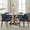Blue, variant on Vknow Wooden Dining Chairs, Linen Upholstered Dining Room Chairs with Solid Rubberwood Legs, Set of 2, Beige
