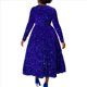 thumbnail image 4 of Vestido de Lentejuelas para Mujer, Talla Grande, Larga, Corte A, Acampanado, para Fiesta, Cóctel, Noche, Brillante, Azul Real M, 4 of 7