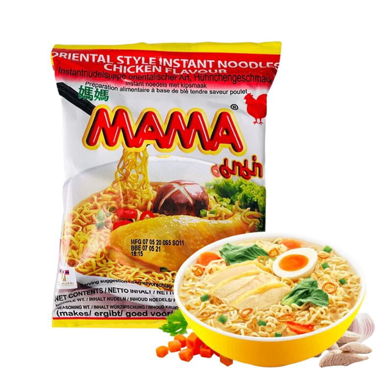 MAMA Instant Chicken Noodles – 2.1oz per Pack – Box of 30 Packs – Authentic Thai Flavor