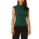 thumbnail image 1 of Blusa de Cuello Mock para Mujeres INSPIRE CHIC, Básica, de Manga Corta, Tejida, Talla M, Color Verde, 1 of 6